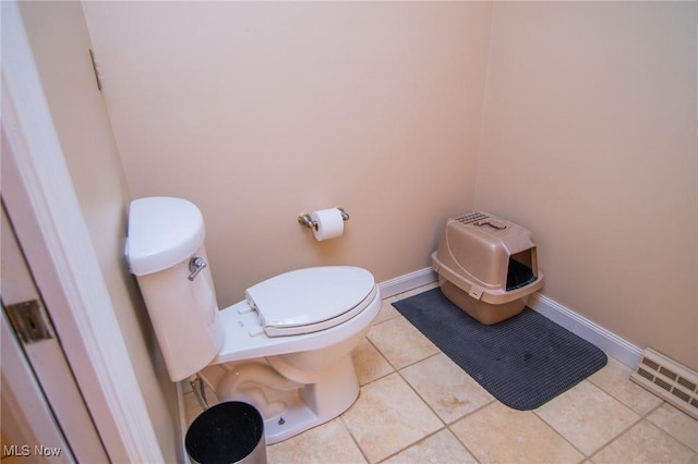 45 S Ridge Dr, Martins Ferry, OH 43935 - bathroom with toilet and tile patterned floors