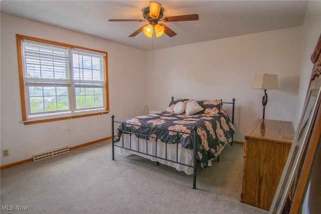 45 S Ridge Dr, Martins Ferry, OH 43935 - bedroom with carpet flooring, baseboards, and ceiling fan