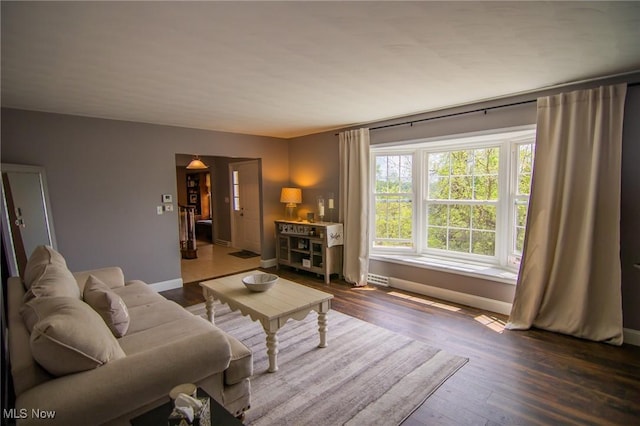 45 S Ridge Dr, Martins Ferry, OH 43935 - living room with baseboards and wood finished floors
