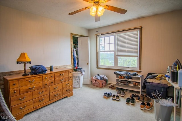 45 S Ridge Dr, Martins Ferry, OH 43935 - carpeted bedroom featuring a ceiling fan
