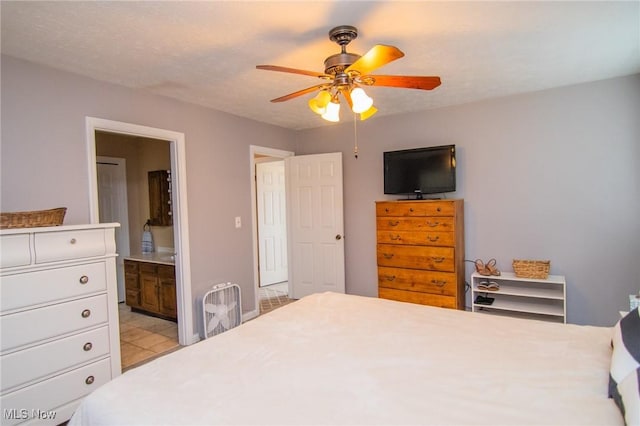 45 S Ridge Dr, Martins Ferry, OH 43935 - bedroom with ensuite bath and ceiling fan