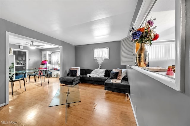 3741 E 146th St, Cleveland, OH 44120 - living area with light wood-type flooring and ceiling fan
