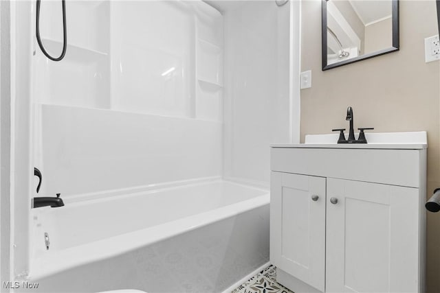 453 Saint Leger Ave, Akron, OH 44305 - bathroom featuring tub / shower combination, vanity, and tile patterned floors