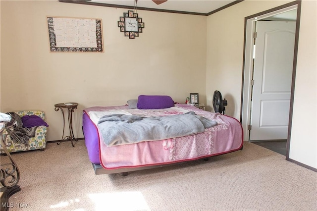 4691 Scenic Dr, Ravenna, OH 44266 - carpeted bedroom with crown molding and baseboards