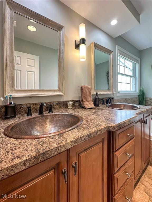 6836 Twin Oaks Ct, Canfield, OH 44406 - bathroom featuring double vanity