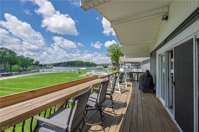 272 Cheyenne Trl, Malvern, OH 44644 - deck featuring a water view and a yard