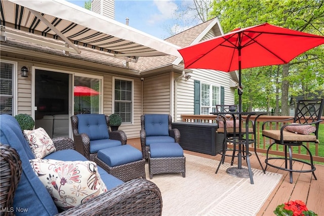 114 W Cherokee Trl, Bayview, OH 44870 - wooden deck featuring an outdoor hangout area