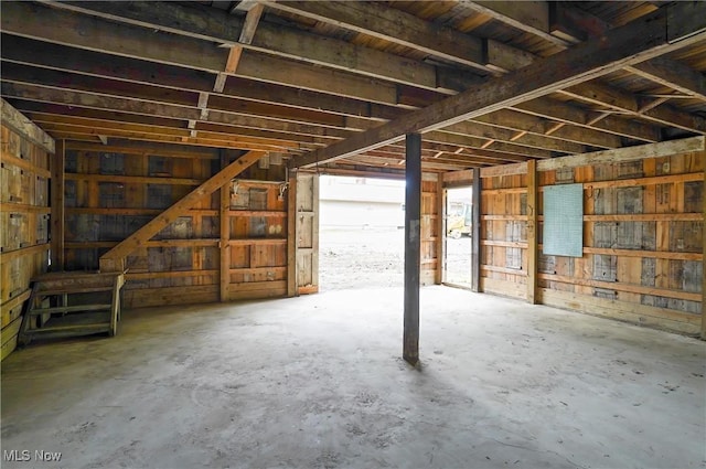 10699 Whippoorwill Rd, Newton Falls, OH 44412 - misc room featuring unfinished concrete floors and a garage