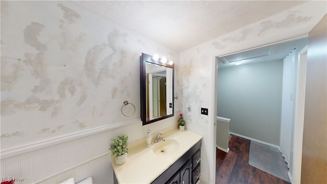 3853 Lake Run Blvd, Stow, OH 44224 - bathroom with wood finished floors, vanity, and baseboards
