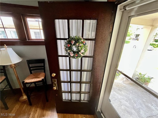 2508 Queenston Rd, Cleveland Heights, OH 44118 - doorway to outside with wood finished floors and healthy amount of natural light