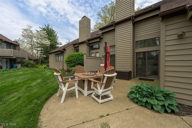 view of patio with outdoor dining area