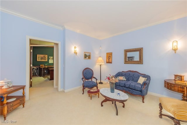 1030 Whisperwood Ln, Aurora, OH 44202 - living area featuring ornamental molding and carpet flooring