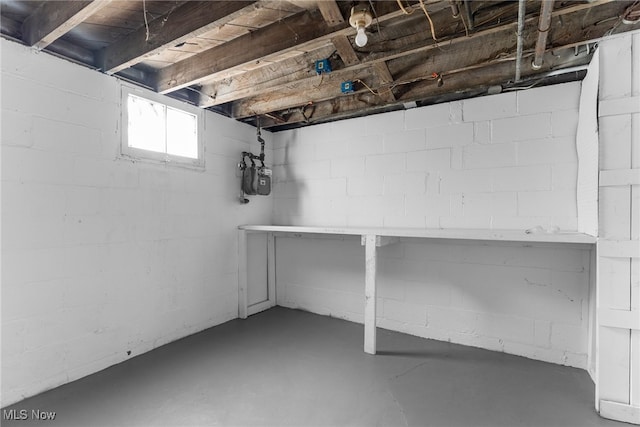basement with gas meter