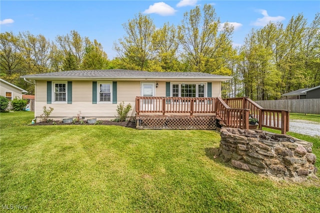 4946 Ireland Rd, Rome, OH 44085 - rear view of property with a wooden deck