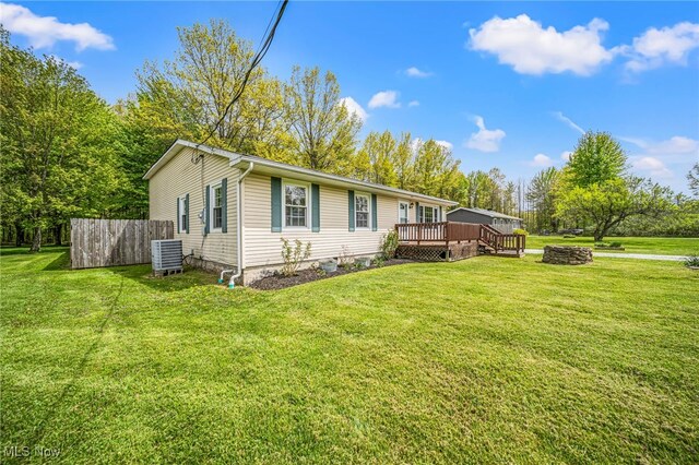 4946 Ireland Rd, Rome, OH 44085 - view of front facade featuring a deck and central AC