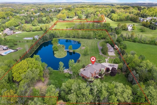 7384 Braucher St NW, North Canton, OH 44720 - aerial overview of property's location with property boundaries highlighted and a large body of water