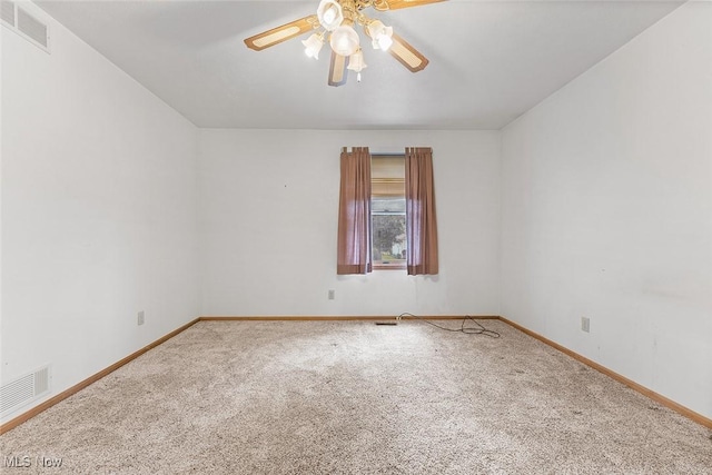 67 Chestnut Ave, Northfield, OH 44067 - spare room featuring a ceiling fan, carpet flooring, and baseboards