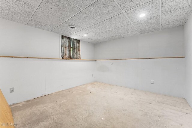 67 Chestnut Ave, Northfield, OH 44067 - finished basement with carpet, a drop ceiling, and recessed lighting