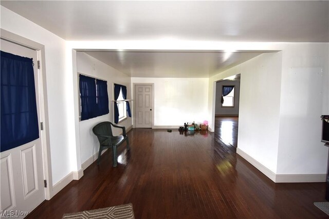 7833 Pymatuning Lake Rd, Williamsfield, OH 44093 - entryway with baseboards and wood finished floors