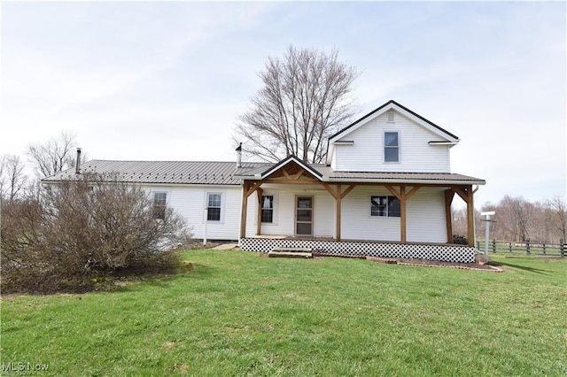7833 Pymatuning Lake Rd, Williamsfield, OH 44093 - back of house with covered porch and metal roof