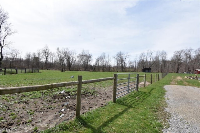 7833 Pymatuning Lake Rd, Williamsfield, OH 44093 - view of yard with a rural view and a gate