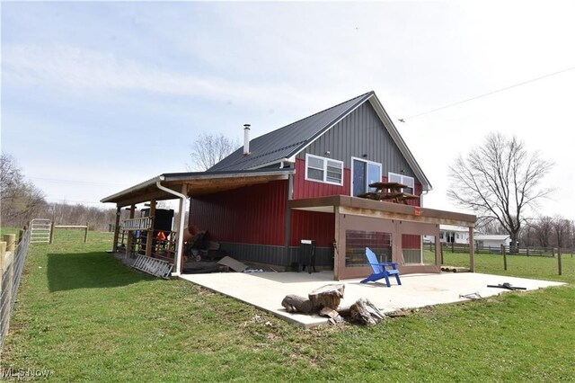7833 Pymatuning Lake Rd, Williamsfield, OH 44093 - back of house with a patio and metal roof