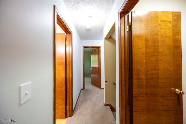 8665 Prescott Dr, Chesterland, OH 44026 - hallway with baseboards, carpet floors, and a textured ceiling