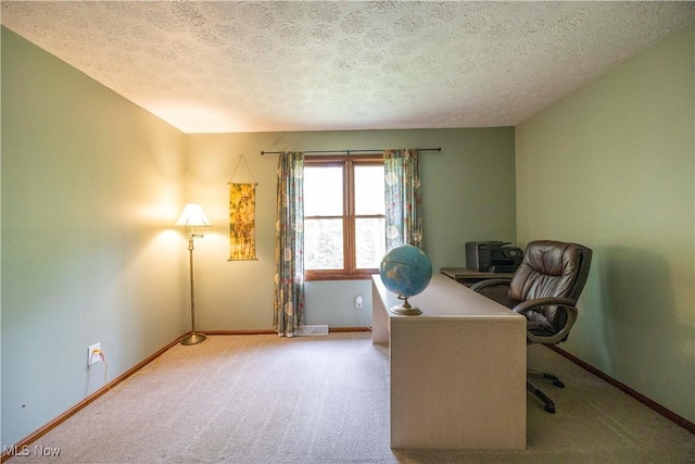 8665 Prescott Dr, Chesterland, OH 44026 - office area with carpet floors, baseboards, and a textured ceiling