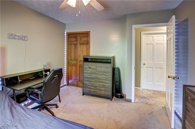 650 Thornhill Ln, Aurora, OH 44202 - office space featuring carpet flooring, ceiling fan, baseboards, and a textured ceiling