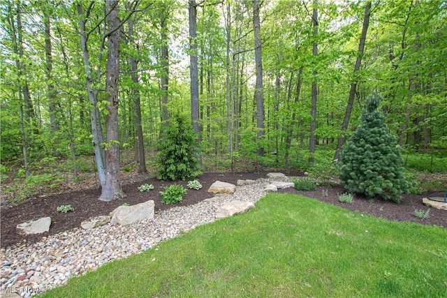 650 Thornhill Ln, Aurora, OH 44202 - view of grassy yard with a forest view