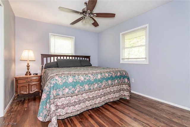 13970 E Willard Rd, Novelty, OH 44072 - bedroom featuring wood finished floors, baseboards, and a ceiling fan
