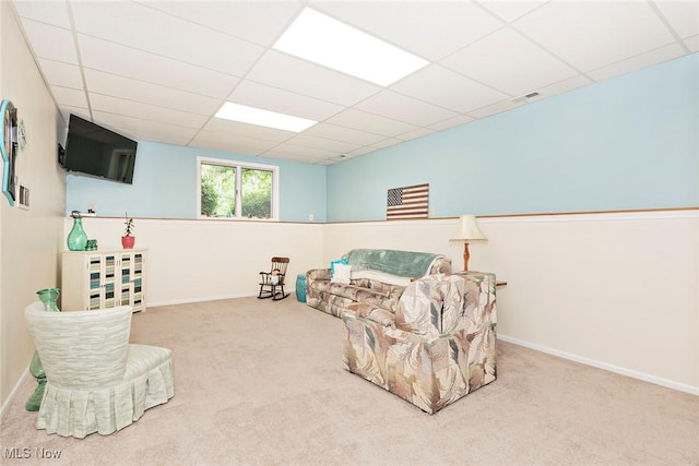 5141 Chillicothe Rd, Chagrin Falls, OH 44022 - sitting room with carpet, a paneled ceiling, and baseboards