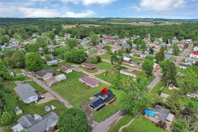35 W 5th St, Dresden, OH 43821 - aerial view of property and surrounding area with nearby suburban area