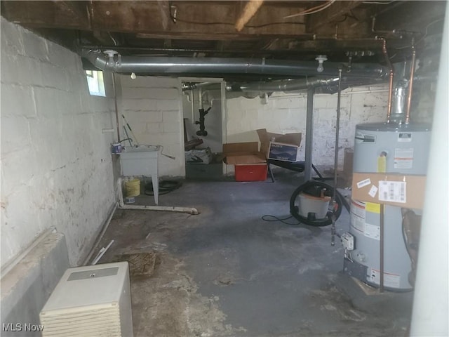 9788 E River Rd, Elyria, OH 44035 - basement with water heater