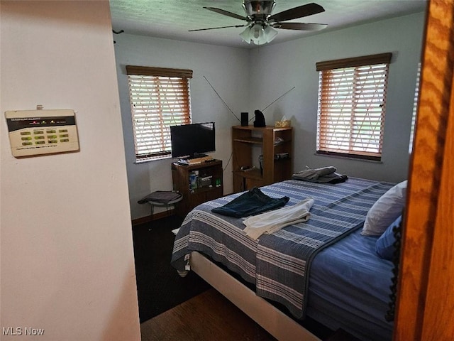 1217 Ada St, Akron, OH 44306 - bedroom with wood finished floors and a ceiling fan