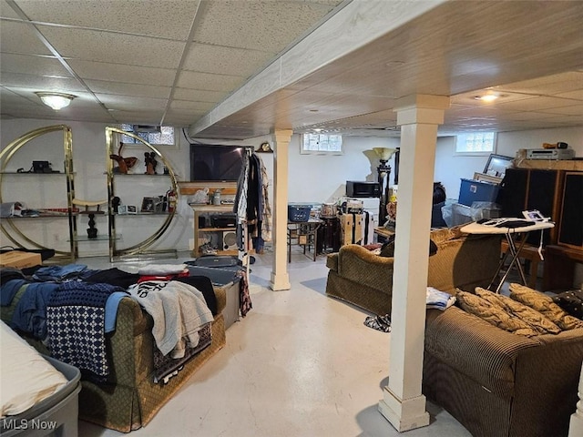 1217 Ada St, Akron, OH 44306 - below grade area featuring a drop ceiling