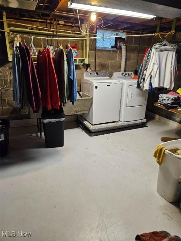 1217 Ada St, Akron, OH 44306 - basement featuring separate washer and dryer