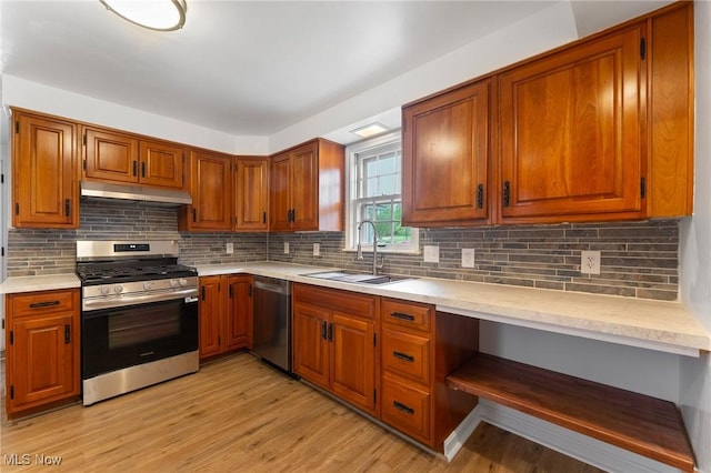 3005 Algonquin Dr, Poland, OH 44514 - kitchen with stainless steel appliances, a sink, under cabinet range hood, and light countertops