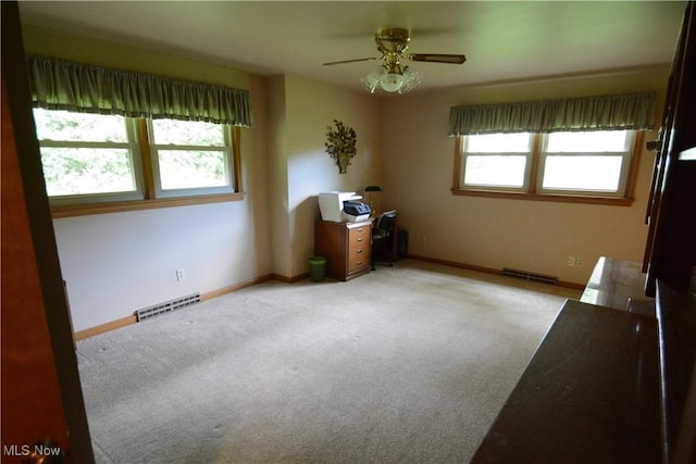 2724 Spitler Rd, Poland, OH 44514 - unfurnished bedroom featuring light carpet, baseboards, and ceiling fan