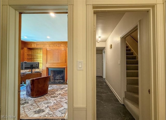 22099 Shaker Blvd, Shaker Heights, OH 44122 - hallway with stairway and baseboards