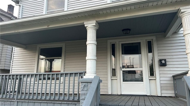 property entrance with a porch