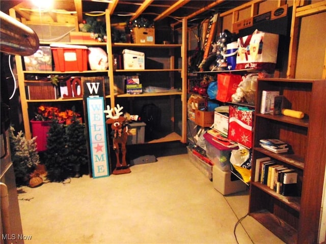 view of storage area