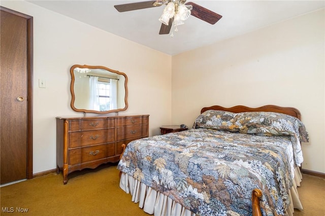 128 E Circle Dr, Weirton, WV 26062 - carpeted bedroom featuring baseboards and ceiling fan