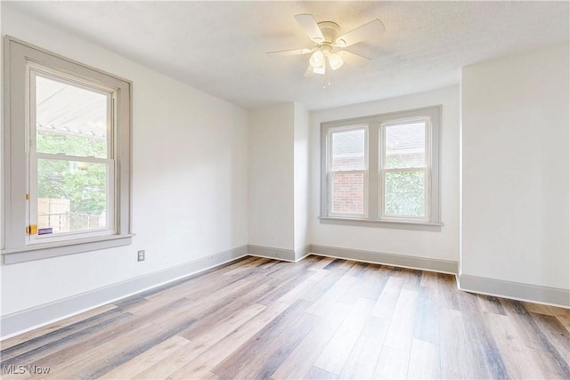 520 Lincoln Blvd, Steubenville, OH 43952 - spare room with wood finished floors, baseboards, and ceiling fan
