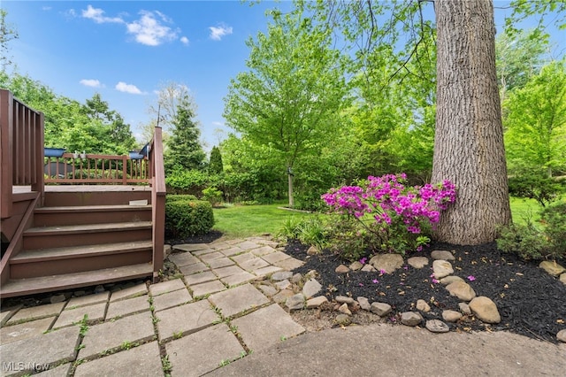 7456 Blue Ridge Dr, Mentor, OH 44060 - view of patio / terrace featuring a wooden deck and stairs