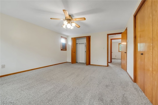 7456 Blue Ridge Dr, Mentor, OH 44060 - unfurnished bedroom featuring light colored carpet, baseboards, a closet, and ceiling fan