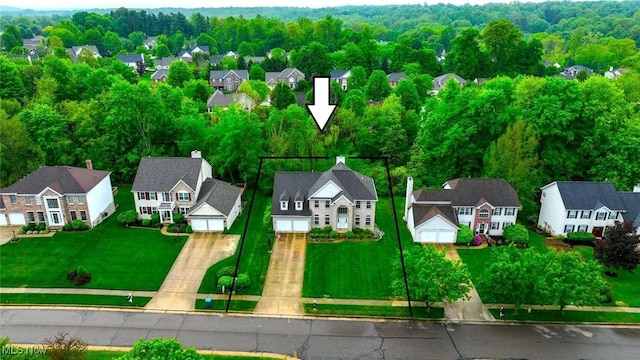 4474 Litchfield Dr, Copley, OH 44321 - aerial view of residential area featuring property parcel outlined
