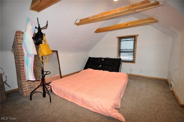 bedroom featuring carpet flooring and baseboards