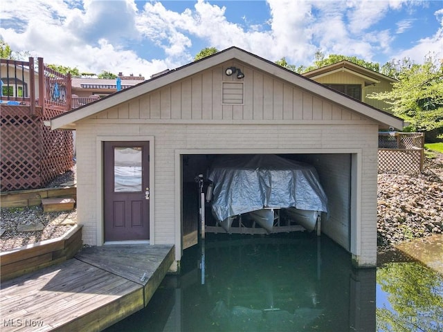 view of garage