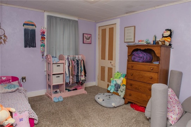 804 Hollywood Ave, East Liverpool, OH 43920 - bedroom featuring carpet flooring, ornamental molding, and baseboards